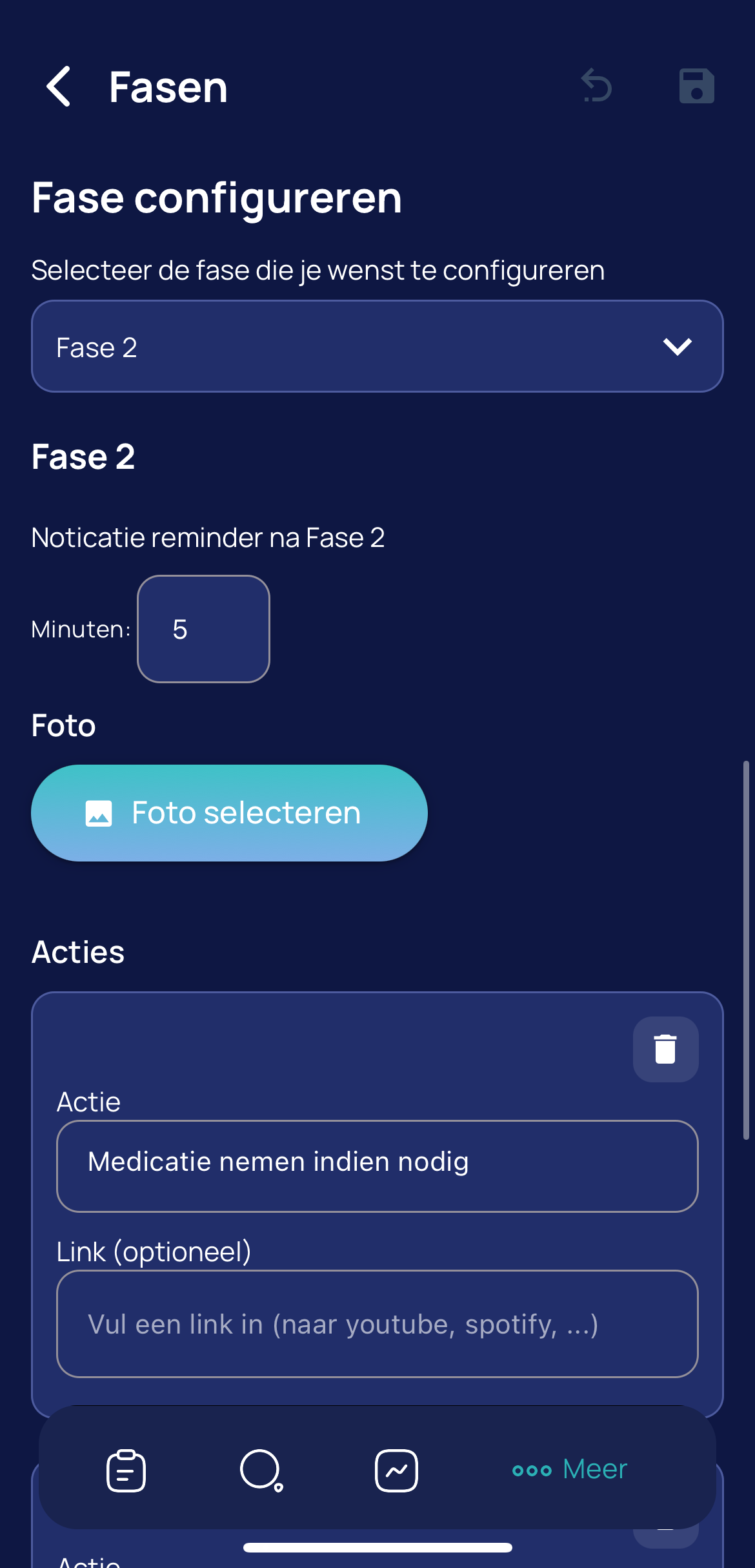 Acties instellen
